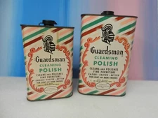 2 Vintage Guardsman Cleaning Polish 16 oz & 32 oz Tin Can both partially full