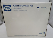 Sealy Twin Warming Mattress Pad, 39X75 inch Cotton Sateen, White NEW