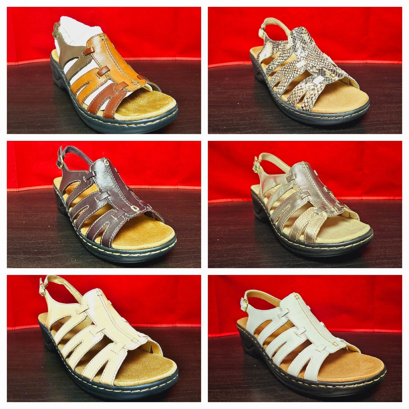 Clarks Collection Leather Sandals Lexi Marigold - Choose Color / Size - NIB