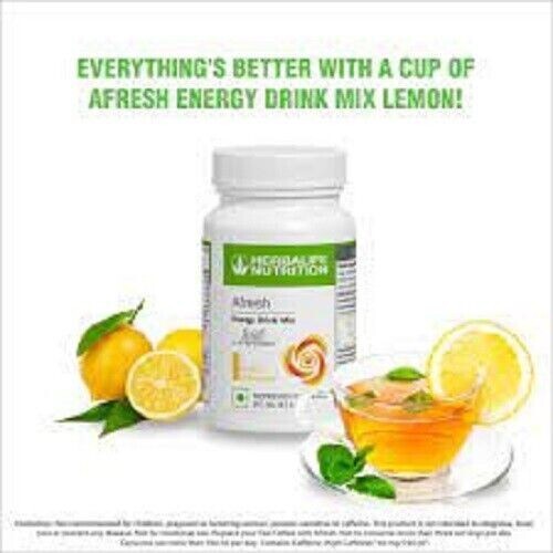 Herbal Afresh LEMON Energy Drink Mix Herbal Tea Concentrate 1.7 Oz ship usps