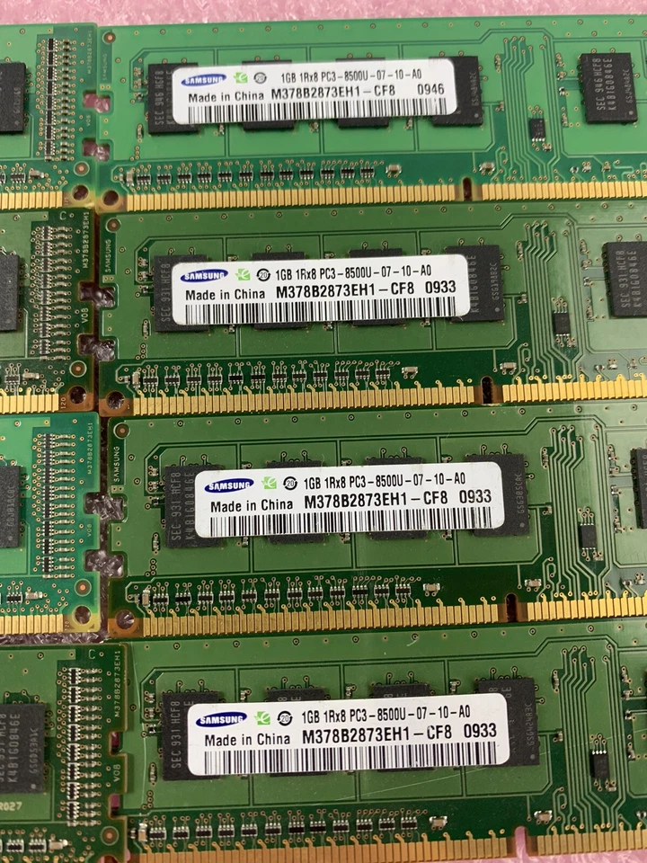 Lot( 8 ) 1GB Samsung M378B2873EH1-CF8 PC3-8500 DDR3-1066 Desktop RAM Memory - Image 4 of 4