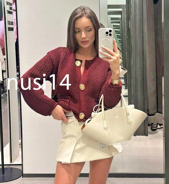 ZARA NEW WOMAN BNWT FW24 CHUNKY-KNIT CARDIGAN GOLDEN BUTTONS ZARA NEW WOMAN BNWT FW24 CHUNKY-KNIT CARDIGAN GOLDEN BUTTONS