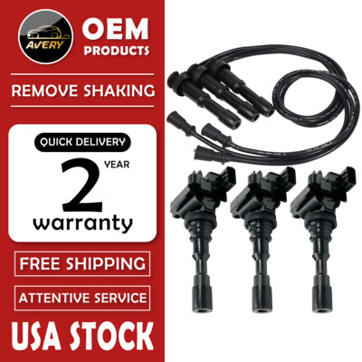 3X Ignition Coils & Wireset For Kia Sorento 2003-2006 3.5L V6 27300-39800 UF431