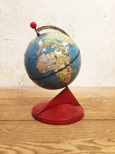 MAPPAMONDO PLANISFERO IN LATTA DA TAVOLO ORIGINALE ANNI 50