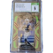 2020 Panini Select Club Level Neon Green Prizm Die-Cut Jacob Eason RC CSG 9