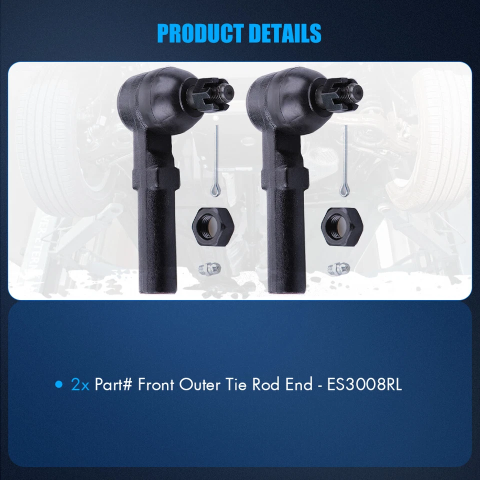 Front Outer Tie Rod Ends Link For Chrysler LeBaron Dodge Caravan Shadow Spirit - Image 3 of 4