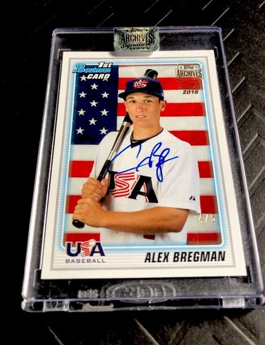 Alex Bregman 2018 Topps Archives Signatures #/5 - RED SOX - Picture 9 of 11