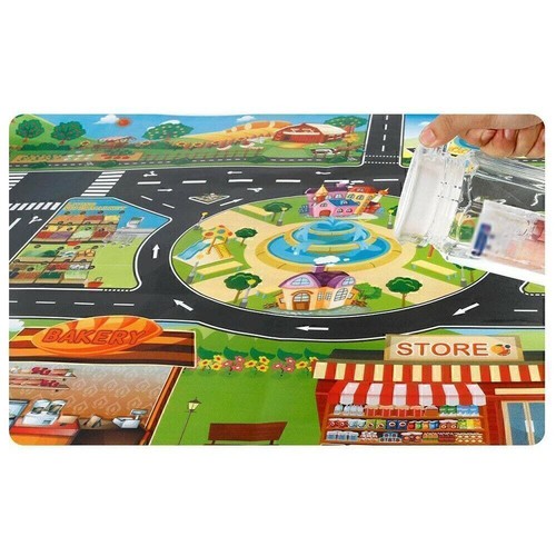 Kinderteppich Doppelseitig Straßenteppich Spielteppich Spielmatte Auto Straße. - Bild 4 von 12