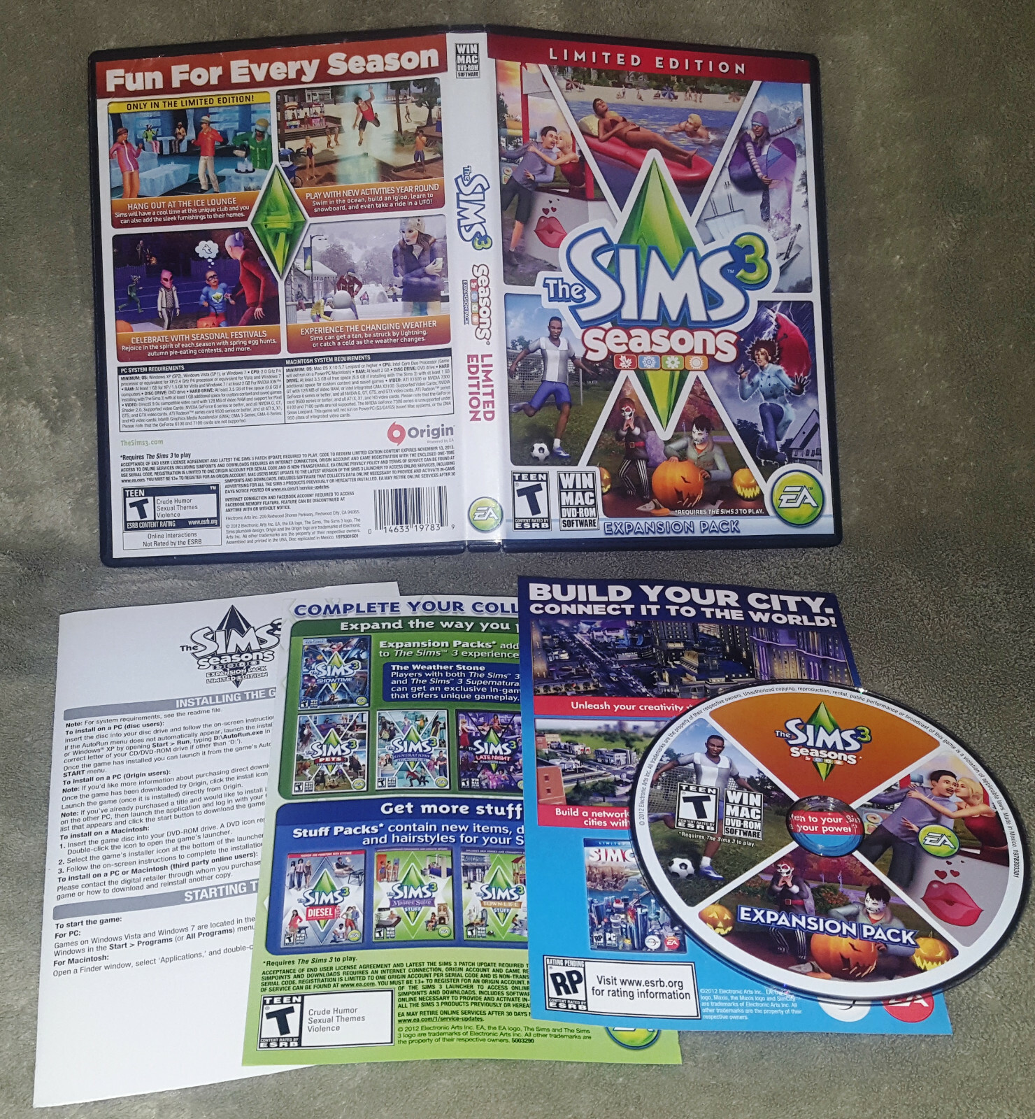 The Sims 3 Seasons Limited Edition Expansion Pack PC/Computer Game WIN ...