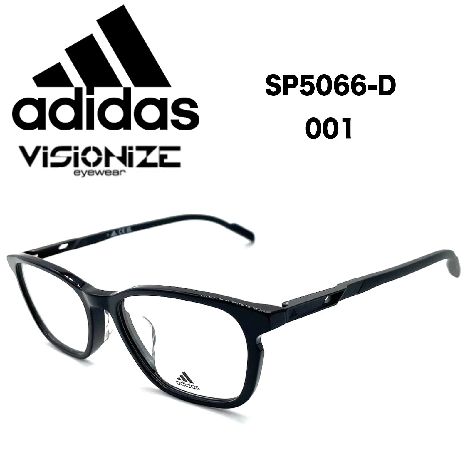 Adidas SP5066‑D V 001 Eyeglasses Frame Matte Black 54□18‑145 Asian Fit