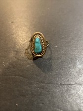 Vintage Native American Sterling Silver Turquoise Ring Size: 8