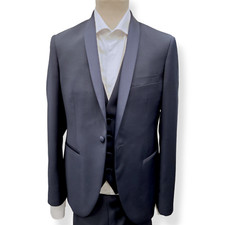 Abito UOMO smoking con gilet collo sciallato "CONVERTINI" Blu 48 - 52