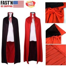 Custome Black Red Reversible Dress Goth Devil Vampire Demon Cloak 35" 47" 55"