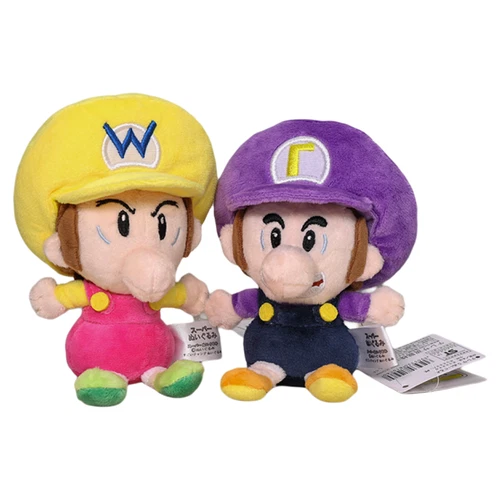 2Pcs Super Mario Bros Plush Wario Waluigi Childhood Baby Stuffed Toys Soft Doll