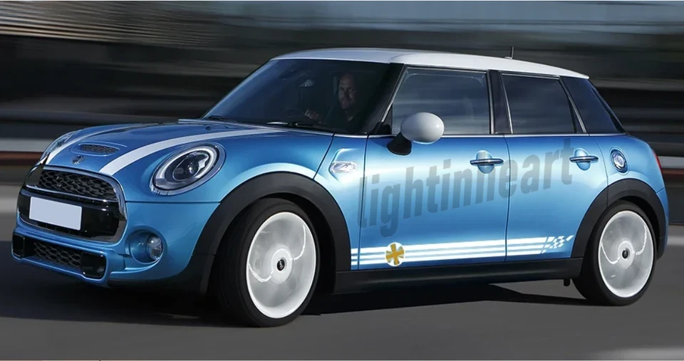 Graphics Union jack Car Sticker For Mini Cooper S JCW One Countryman Side Stripe Foto 3 de 4