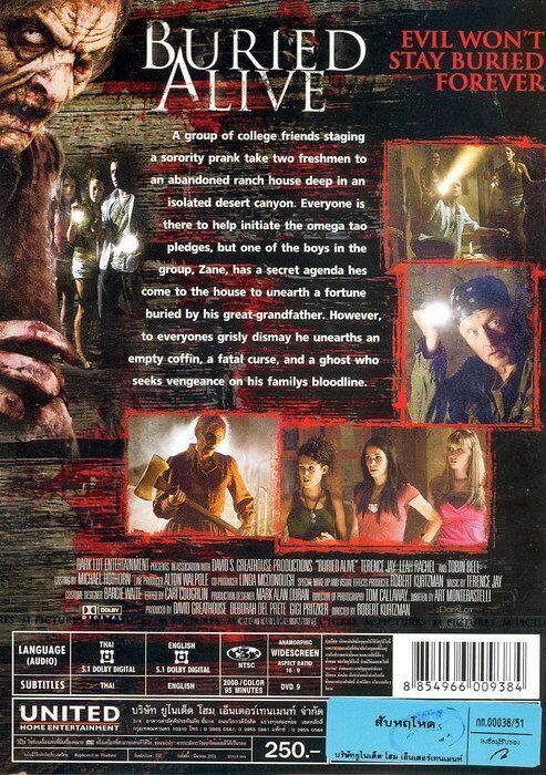 Buried Alive (2007) DVD Region Terence Jay, Leah Rachel, Tobin