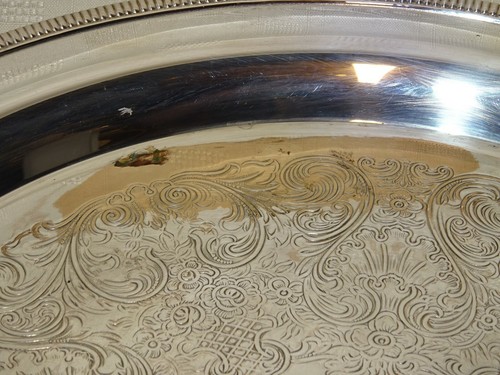 Attractive Vintage Round Silver Plated Serving Tray - W.M.Rogers - Picture 3 of 5