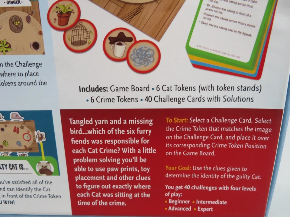 ThinkFun Cat Crimes - Juego de lógica Who's to Blame - Completo para un jugador Foto 3 de 4