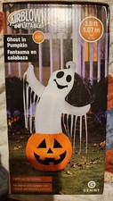 Gemmy Airblown Inflatable Ghost In Pumpkin