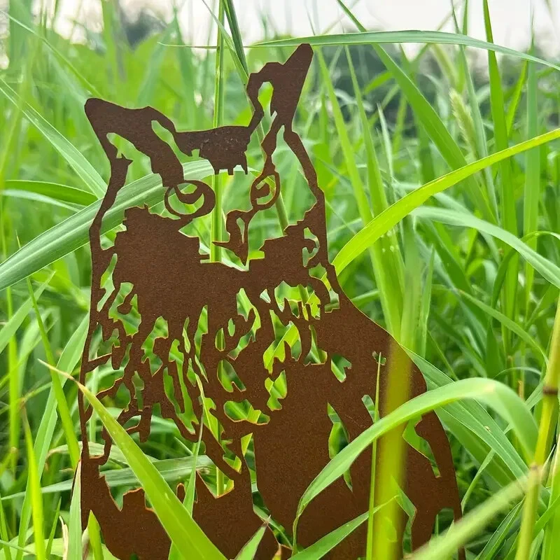 Rostige Eule Deko Edelrost Metall Vogel Stecker Gartendeko Rostoptik Premium - Bild 4 von 4