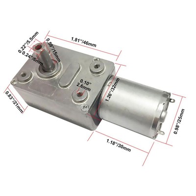 Moteur Réducteur 12V DC 40RPM - Engrenage Métal Vis Sans Fin - Autobloquant - Pour Automatisme