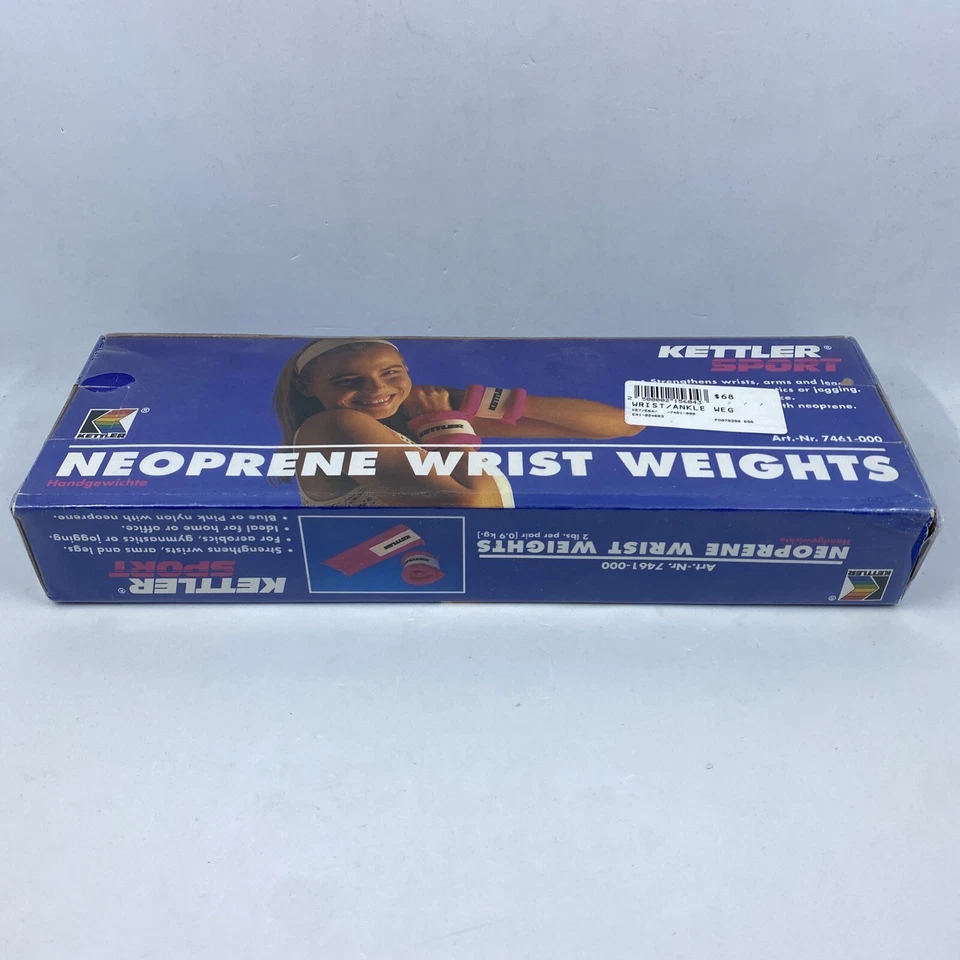 Pesas de muñeca aeróbicas en el tobillo rosa Barbie nailon con neopreno RARO DE COLECCIÓN NUEVO NOS Foto 2 de 4