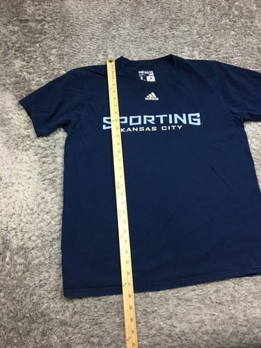 Kansas City Sporting Shirt Mens Size Large Blue Adidas Go To Soccer - Picture 9 of 15