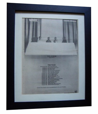 WIRE+Chairs Missing+POSTER+AD+QUALITY FRAMED+RARE ORIGINAL 1978+FAST GLOBAL SHIP