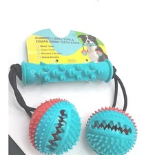 Dog Dumbell Ball Type Zigzag Grind Teeth Stick
