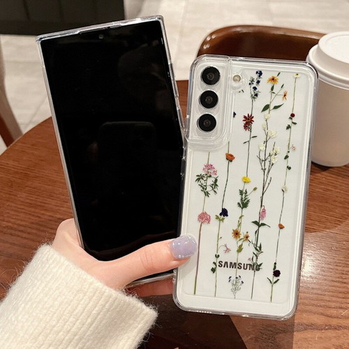 Für Samsung S24 S23 S22 Ultra S21 S20 FE Stoßfest Blumen Durchsichtig Case Cover - Zdjęcie 11 z 21