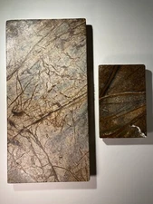 Linens N Things NB Beige Marble Look Stone Bath Tray + Soap Dish Made in India