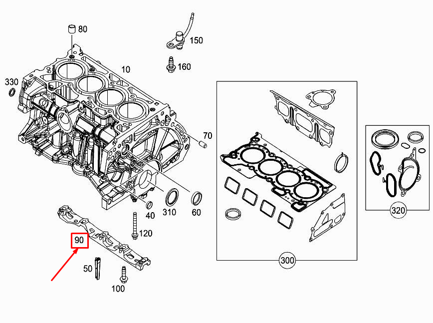 MERCEDES-BENZ CITAN W415 Crankcase Bearing Bridge A2820340008