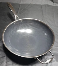 Hexclad Hybrid Cookware Stainless Steel Pan Nonstick 12" Wok - NO LID - NEW!