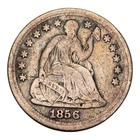 Old 1856 Seated Liberty Silver Half Dime Us Type Coin Circulated Fine F
