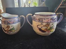 Vintage Lusterware Sugar Bowl And Creaer Set No Lid To Sugar Bowl