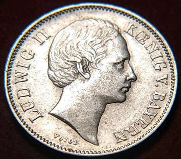 4665) Bayern Ludwig 1/2 Gulden 1865 in VZ+ / UNC - Bild 4 von 4