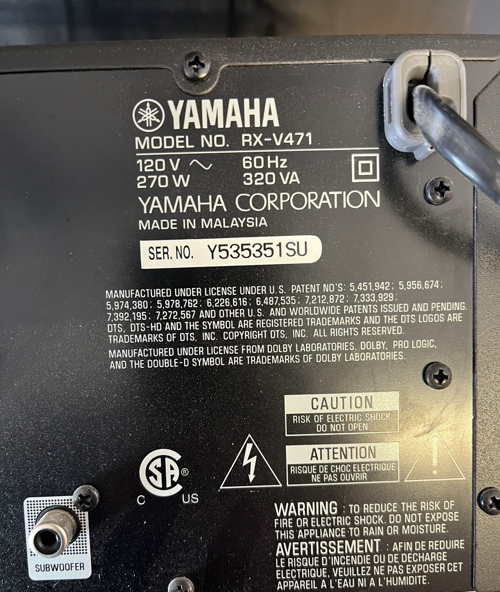 Yamaha RX V471 5.1 Channel 180 Watt Receiver for sale online | eBay