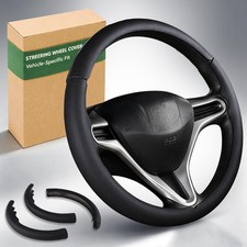 Honda Civic 2006-2011 Customized Nappa Black Steering Wheel Cover Thin Anti-sli