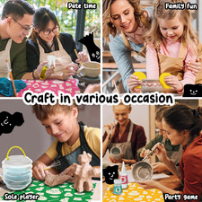 DIY Air Dry Clay Pottery Kit for Beginners with Tools, Paints, and Guide