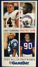 1992 GAMEDAY #401 LANCE OLBERDING, DWAYNE SABB, EDDIE MILLER, COREY WIDMER (RC)
