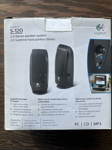 Logitech S120 Desktop Speaker System Black OPEN BOX ~ FREE SHIPPING - Picture 3 of 6