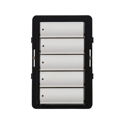 LUTRON QSWS2B-5BN-WH SEETOUCH QS, 5 BUTTON SUBCONTROL KEYPAD, WHITE