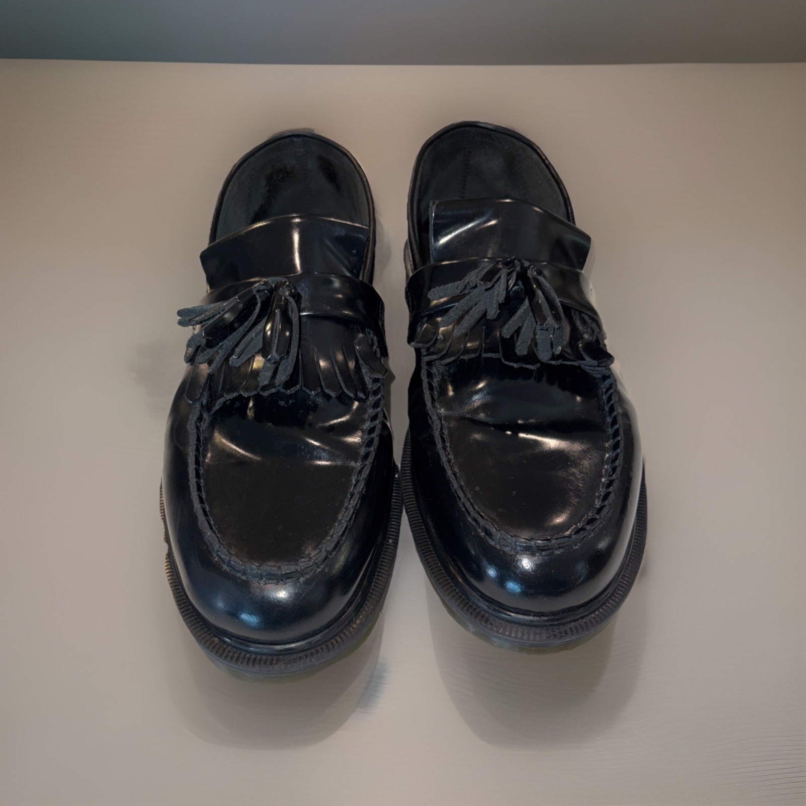 Dr. Martens Adrian Tassel Loafers Mens Size 10 Black Leather Slip On Shoes