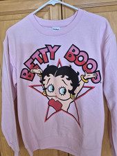 Betty Boop Pink Sweatshirt With Rhinestones - Size S - Freeze New York