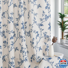 MitoVilla Long Shower Curtain Set 72 x 78 Cotton Floral Cottagecore Spring Showe