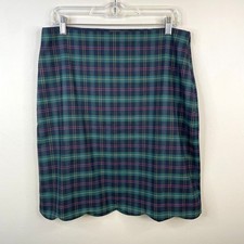 Talbots Wool Blend Tartan Plaid Skirt Size 10 NWT Blue Preppy Old Money Career