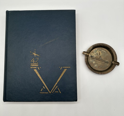 USS Franklin D Roosevelt 1970 CVA-42 Mediterranean Cruise Book & Ashtray Vintage