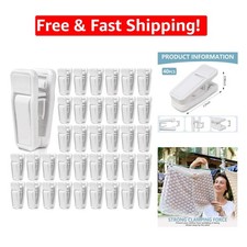 Multi-Use 40 Pcs Plastic Baby Hanger Clips - Secure Clothing Fasteners in White