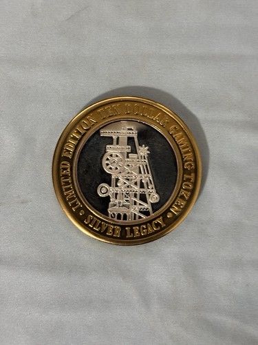 Silver Legacy Reno NV .999 Silver Strike $10 Gaming Token Oil Rig