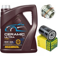 MotoröL Filter Set Mannol 5W-40 5 Liter + Schraube FüR Audi A6 A8 80 100 Coupe
